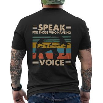 Elephant Speak For Those Who Have No Voice Mens Back Print T-shirt - Thegiftio UK