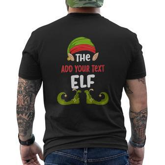 The Elf Matching Family Group Christmas Party Pajama Mens Back Print T-shirt - Seseable
