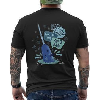 Elf Narwhal I Hope You Find Your Dad Mens Back Print T-shirt | Mazezy