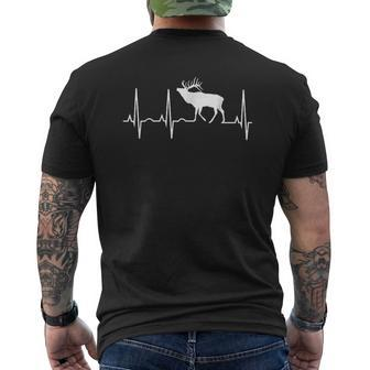 Elk Heartbeat Best Elk Lover Mens Back Print T-shirt - Thegiftio UK