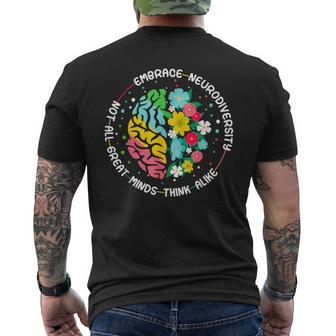 Embrace Neurodiversity Brain Autism Awareness Adhd Autistic Men's T-shirt Back Print | Mazezy DE