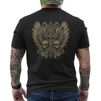 Emo Y2k Grunge Aesthetic Alt Goth Skull Cross Gothic Men's T-shirt Back Print - Monsterry DE