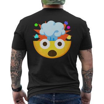 Emoticon Shocked Face With Exploding Head Men's T-shirt Back Print - Monsterry AU