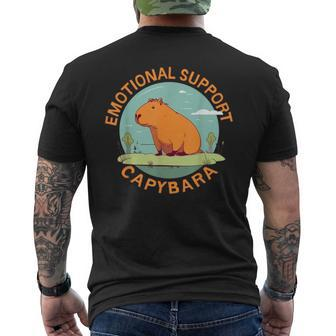 Emotional Support Capybara Capybara Animal 80S Style Men's T-shirt Back Print - Monsterry DE