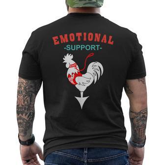 Emotional Support Rooster Farmer Men’S Joke Men's T-shirt Back Print - Monsterry