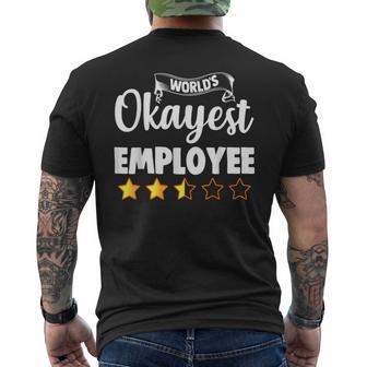 Employee World's Okayest Employee Men's T-shirt Back Print - Thegiftio UK