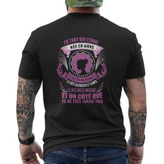 En Tant Que Femme Née En Mars T-shirt imprimé au dos - Cadeauxyz