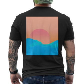Encinitas San Diego California Ocean Sunset Waves Men's T-shirt Back Print - Monsterry AU