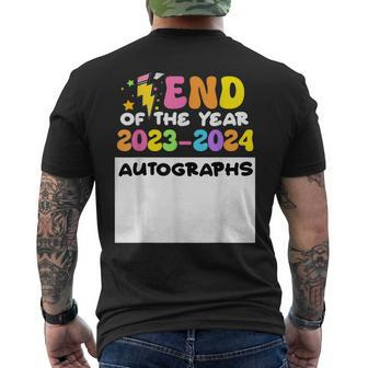 End Of The Year Autographs 2023-2024 Last Day Of School Men's T-shirt Back Print - Monsterry AU