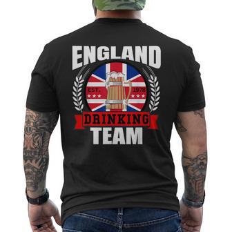 England Drinking Team English Uk Flag Beer Party Men's T-shirt Back Print - Monsterry