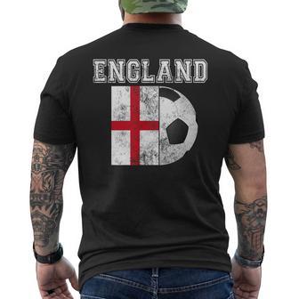 England Flag Soccer Futbol Football Men's T-shirt Back Print - Monsterry CA