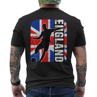 England Soccer Team British Flag Jersey Football Fans Men's T-shirt Back Print - Monsterry