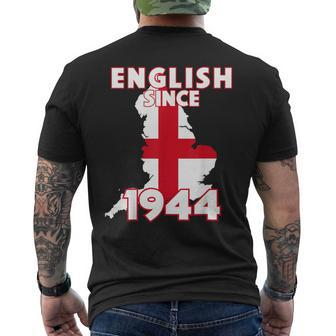 English Since 1944 Celebrate England Heritage Birthday Men's T-shirt Back Print - Seseable
