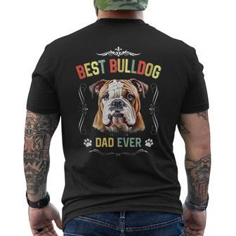 English Bulldog Dad Ever Vintage Father's Day Dog Lover Men's T-shirt Back Print - Thegiftio UK