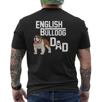 English Bulldog Dad Fathers Day Mens Back Print T-shirt | Mazezy