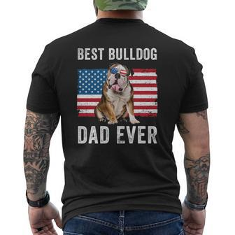 English Bulldog Dad Usa American Flag Dog Lover Owner Mens Back Print T-shirt | Mazezy