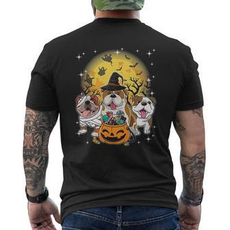 English Bulldog Halloween Mens Back Print T-shirt - Seseable