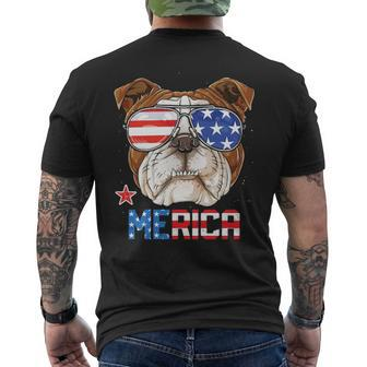 English Bulldog Merica 4Th Of July Men's T-shirt Back Print | Mazezy CA