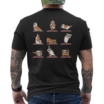 English Bulldog Yoga Men's T-shirt Back Print | Mazezy