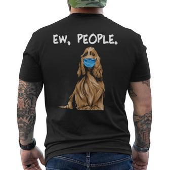 English Cocker Spaniel Ew People Dog Wearing Face Mask Men's T-shirt Back Print | Mazezy