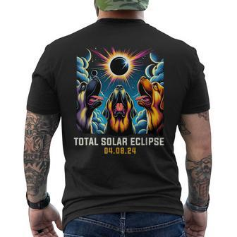 English Mastiff Dog Howling At Solar Eclipse Men's T-shirt Back Print | Mazezy