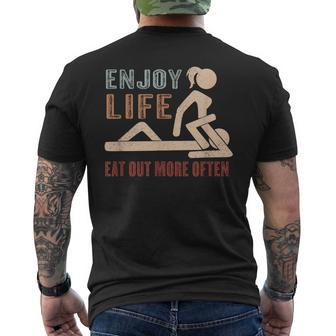 Enjoy Life Eat Out More Often Mens Back Print T-shirt - Thegiftio UK