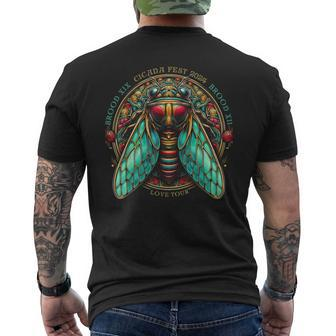 Entomology Cicada Fest 2024 Broods Xix & Xiii Love Tour Men's T-shirt Back Print | Mazezy UK