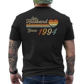 Epic Husband Since 1994 Vintage Wedding Anniversary Men's T-shirt Back Print - Monsterry DE