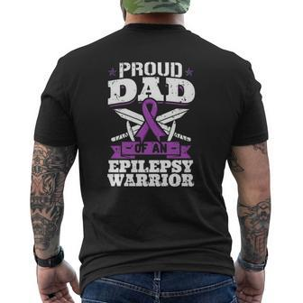 Epilepsy Warrior Dad Proud Epilepsy Awareness Month Mens Back Print T-shirt | Mazezy