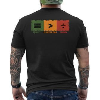 Equality Is Greater Than Division Math Black History Month Men's T-shirt Back Print | Mazezy UK
