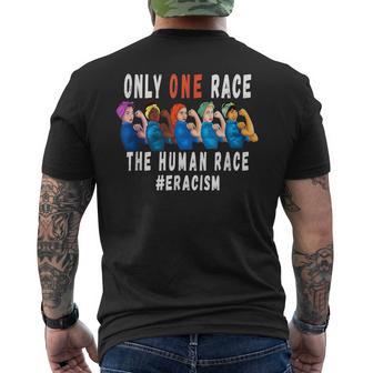 Eracism Anti-Racism Uprising One Human Race Rosie Riveter Men's T-shirt Back Print - Monsterry CA