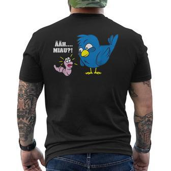 Erh Meow Bird And Worm Joke T-Shirt mit Rückendruck - Seseable