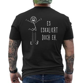 Es Escaliert Doch Eh Techno Rave Saufen Party Stick Figure T-Shirt mit Rückendruck - Seseable