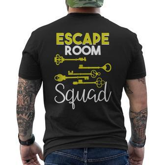Escape Room Squad Vintage Key Lock Team Crew Men's T-shirt Back Print - Monsterry