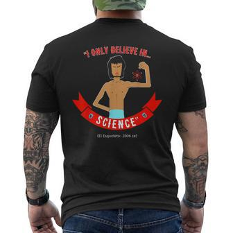 Esqueleto Only Believes In Science Men's T-shirt Back Print - Monsterry