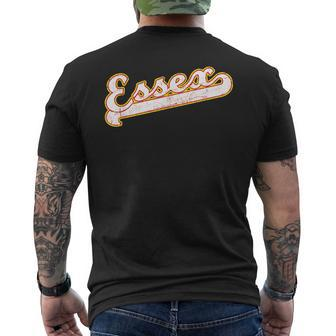 Essex Retro Distressed Look In Essex County Flag Colours Men's T-shirt Back Print - Seseable