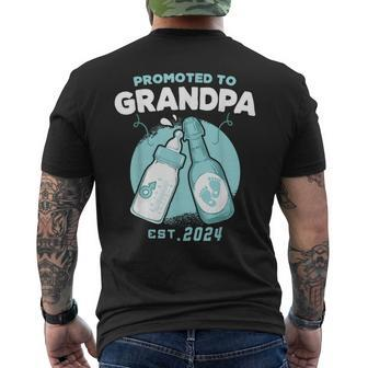 Est 2024 Grandpa Promoted To Grandpa Baby Boys Father's Day Men's T-shirt Back Print - Monsterry AU