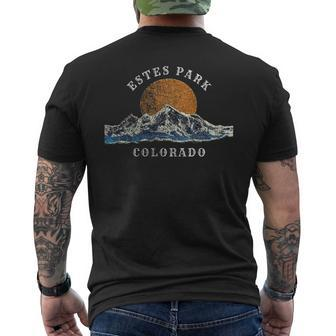 Estes Park Colorado With Mountain Sunset Scene Men's T-shirt Back Print | Mazezy
