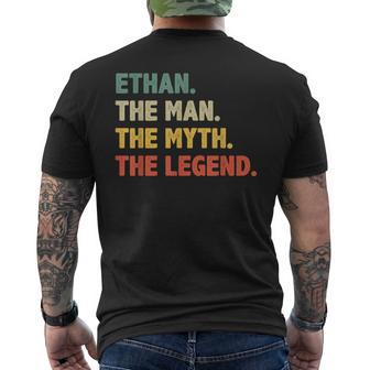 Ethan The Man The Myth The Legend Vintage For Ethan Men's T-shirt Back Print - Monsterry AU