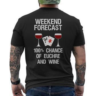 Euchre Euchre Weekend And Wine Mens Back Print T-shirt - Thegiftio UK