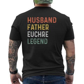 For Euchre Players Retro Father's Day Mens Back Print T-shirt | Mazezy