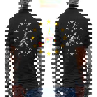 Europa Bandera Europa Países Bandera Europea Unión Europea Camiseta Hombre Estampado Espalda - Regaloses