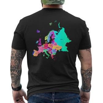 Europe Political Map With Boundaries And Countries Names Men's T-shirt Back Print - Monsterry