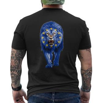 European Union Lion Pride European Union Flag Eu Souvenir Men's T-shirt Back Print - Monsterry CA