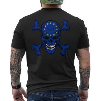 European Union Skull Pride European Union Flag Eu Souvenir Men's T-shirt Back Print - Monsterry UK