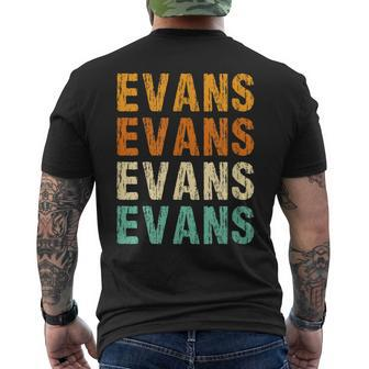 Evans Last Name Family Reunion Surname Personalized Men's T-shirt Back Print - Seseable