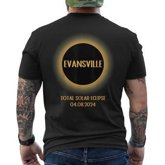 Evansville Indiana Totality Total Solar Eclipse April 8 2024 Men's T-shirt Back Print - Thegiftio UK