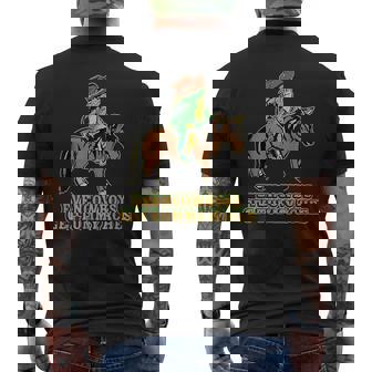 Even Cowboys Get Tummy Aches Frog With Horse Men's T-shirt Back Print | Seseable CA