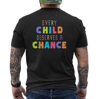 Every Child Deserves A Chance Foster Care Adoption Mens Back Print T-shirt - Thegiftio UK