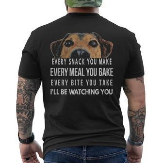 Every Snack You Make I'll Be Watching Dog Theme Beagle Men's T-shirt Back Print | Mazezy